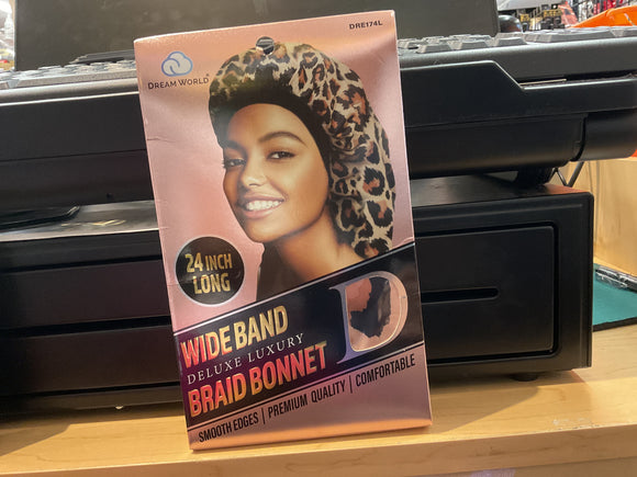 DRE174L WIDE Band Braid Bonnet 24” Long
