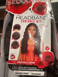 FBRWNWINE Seduction HBAND.CRMP-24" Headband Wig