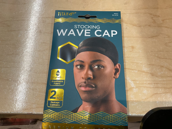 #652 Titan Stocking Wave Cap- Black