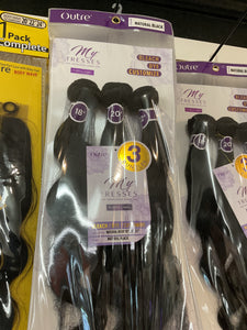 Nat. Blk Body Wave My Tresses Purple Label 3 Bundles 18,20,22"