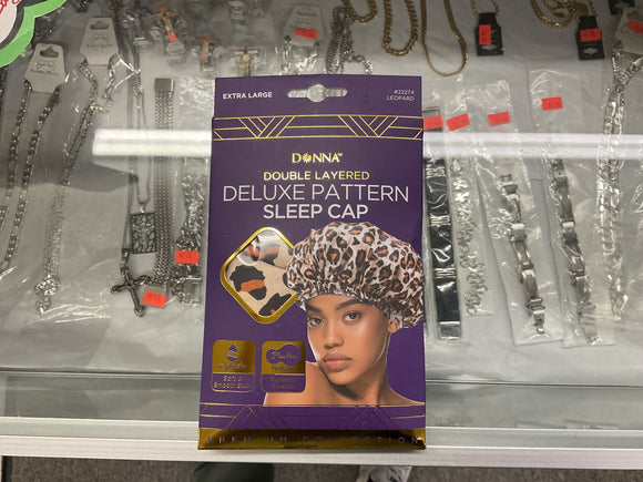 Deluxe Pattern Sleep Cap Leopard #22274