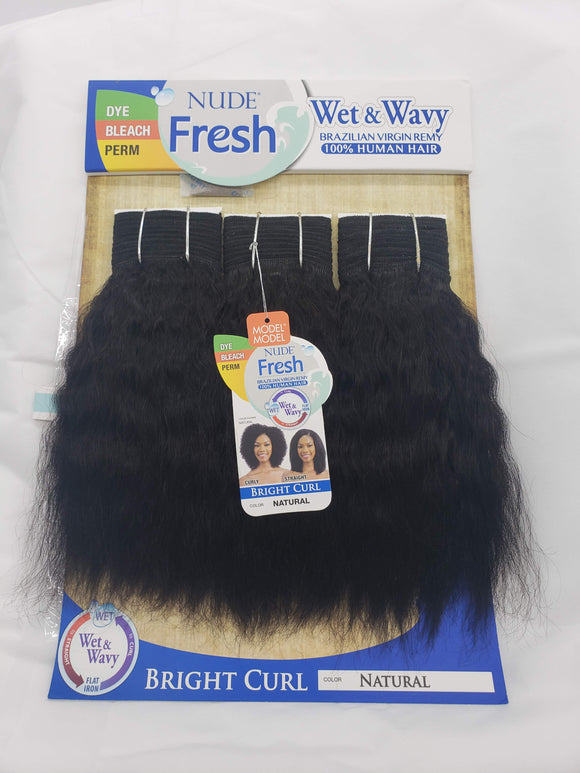100% Brazilian Human Hair - Wet & Wavy - Bright Curl