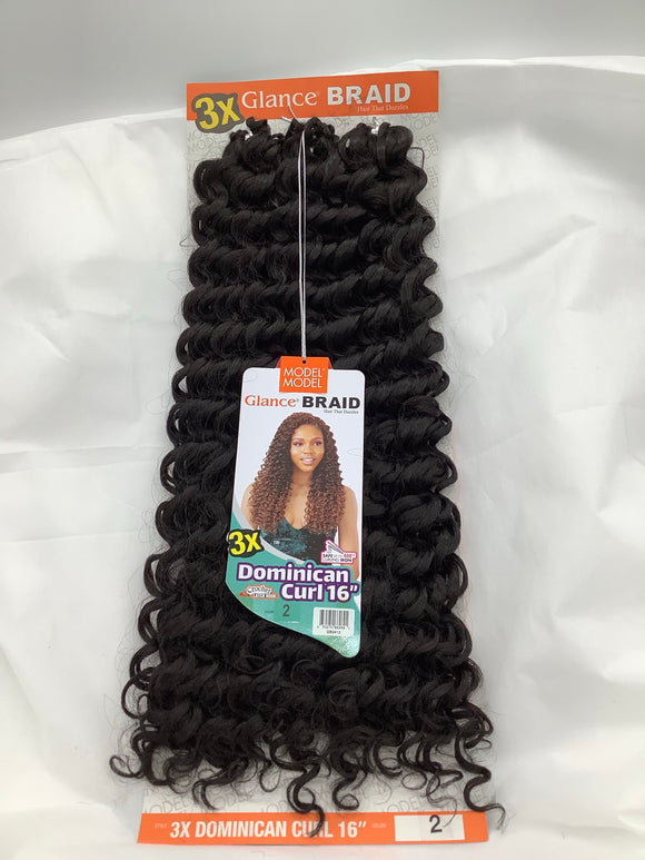 3x  GLANCE BRAID DOMINICAN CURL