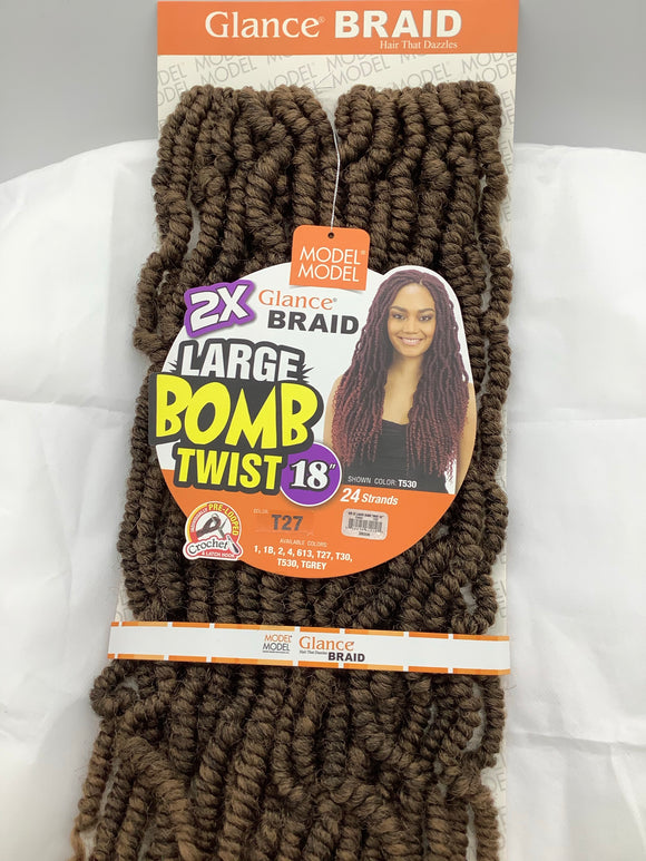 2X GLANCE BRAID LARGE BOMB TWIST