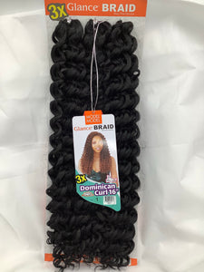 3x  GLANCE BRAID DOMINICAN CURL